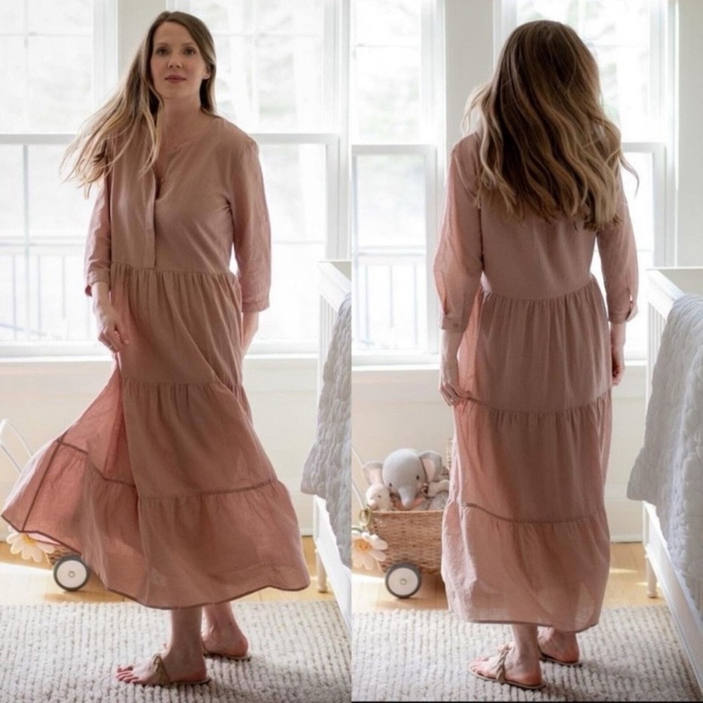 Jenni Kayne Dress James Midi Tiered in Dusk Pink Sz. XXL
